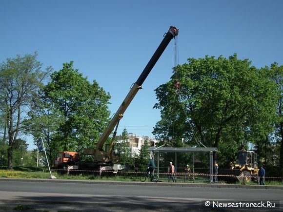 На вокзале поставили новую автобусную остановку