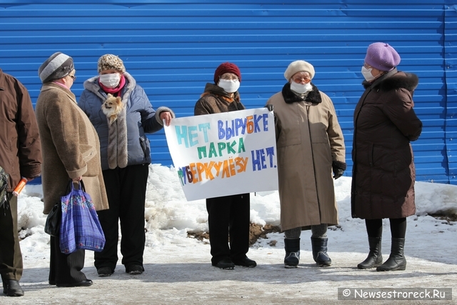 Жители Сестрорецка вышли на митинг против строительства на месте туберкулезной больницы