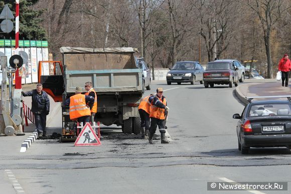 Ремонт железнодорожного переезда в Сестрорецке