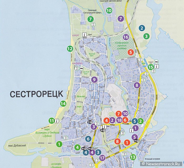 Карта города сестрорецка